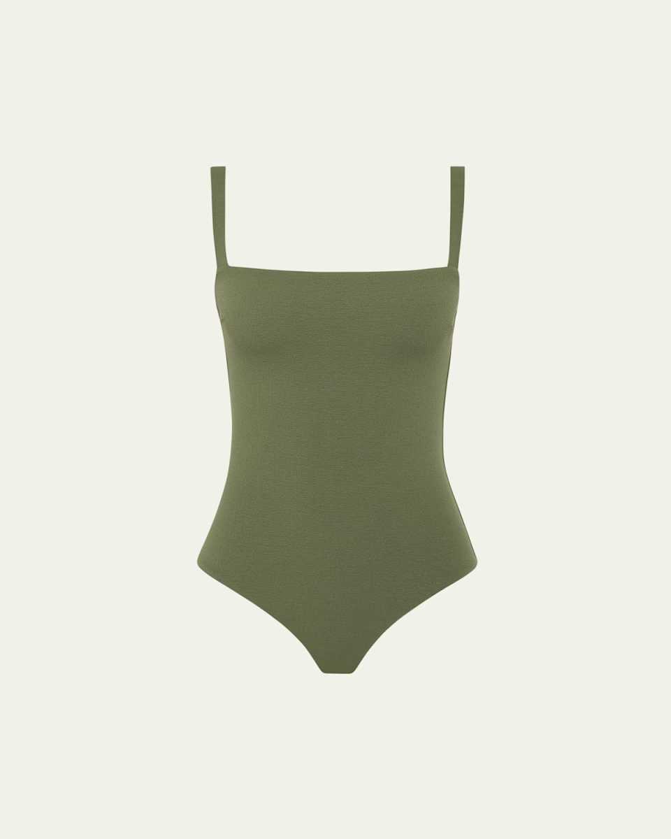 Square-Neck Maillot One-Piece Swimsuit